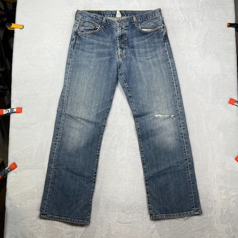 Lucky Brand Bootleg Jeans Men's Blue Denim Classic Zip Fly USA Made - 32X29.5